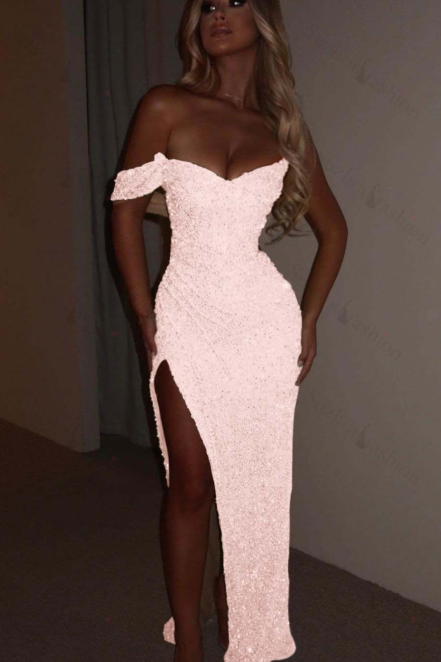 One Shoulder Strapless Sleeveless Long Mermaid Evening Formal Dress With Split