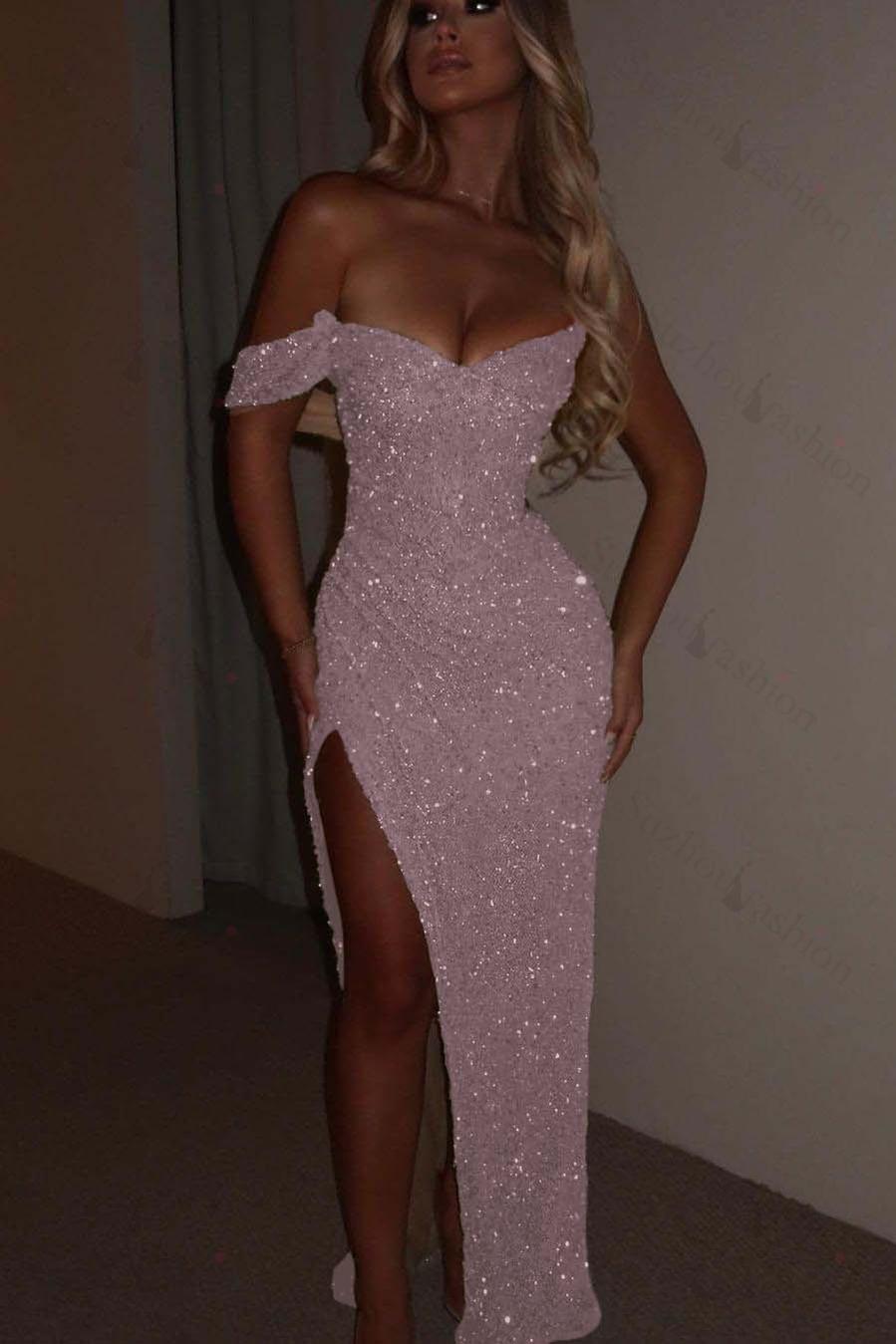 One Shoulder Strapless Sleeveless Long Mermaid Evening Formal Dress With Split
