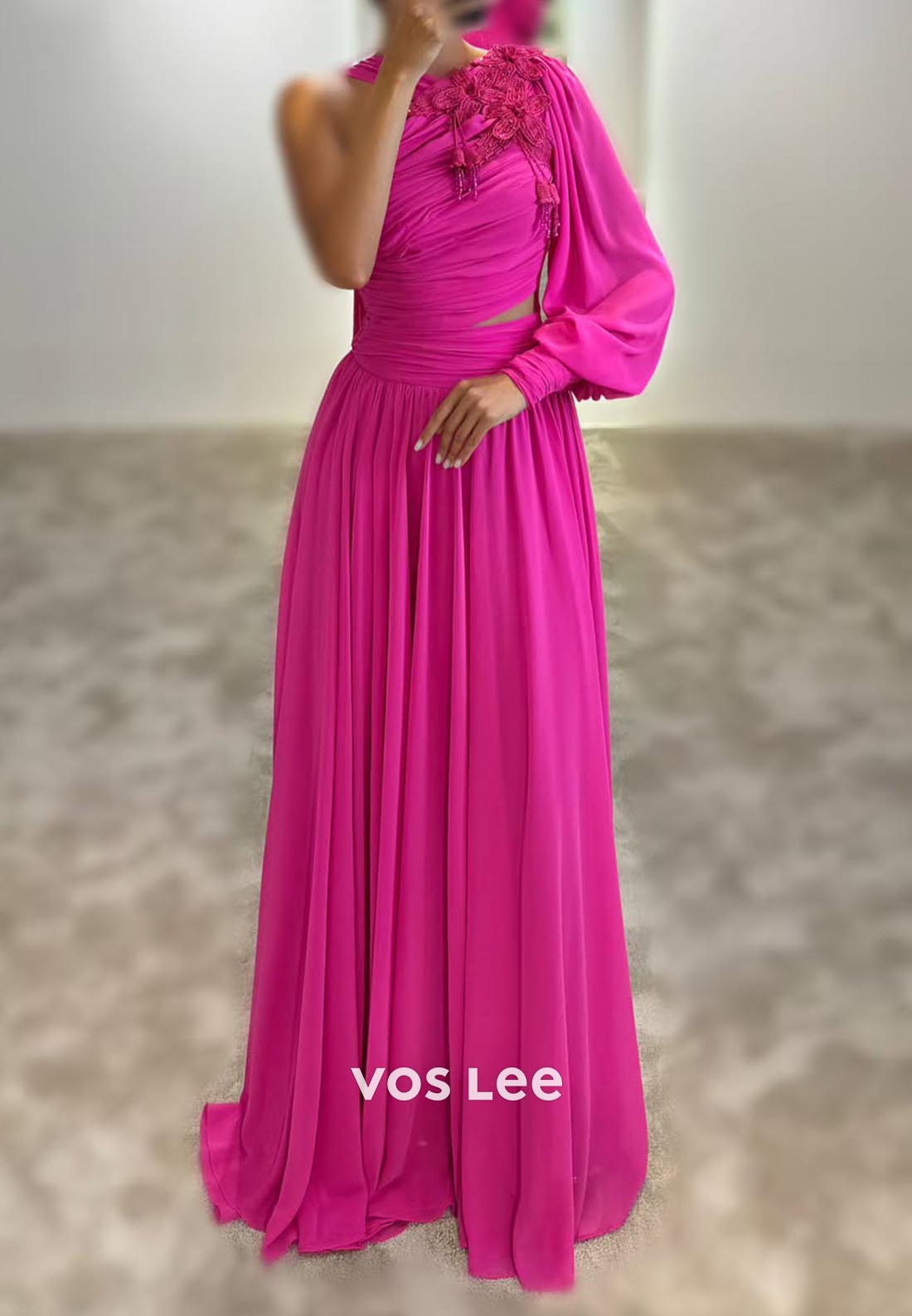 A-line Floor-Length Asymmetrical Neck Satin Formal Dresses
