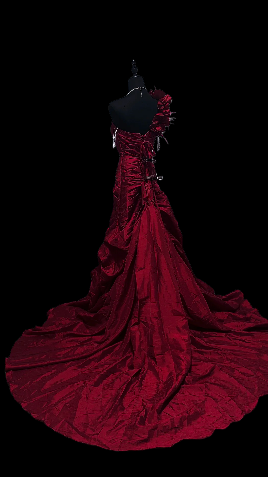 One Shoulder Red Satin Prom Dress Sheath Formal Party Gown J9709
