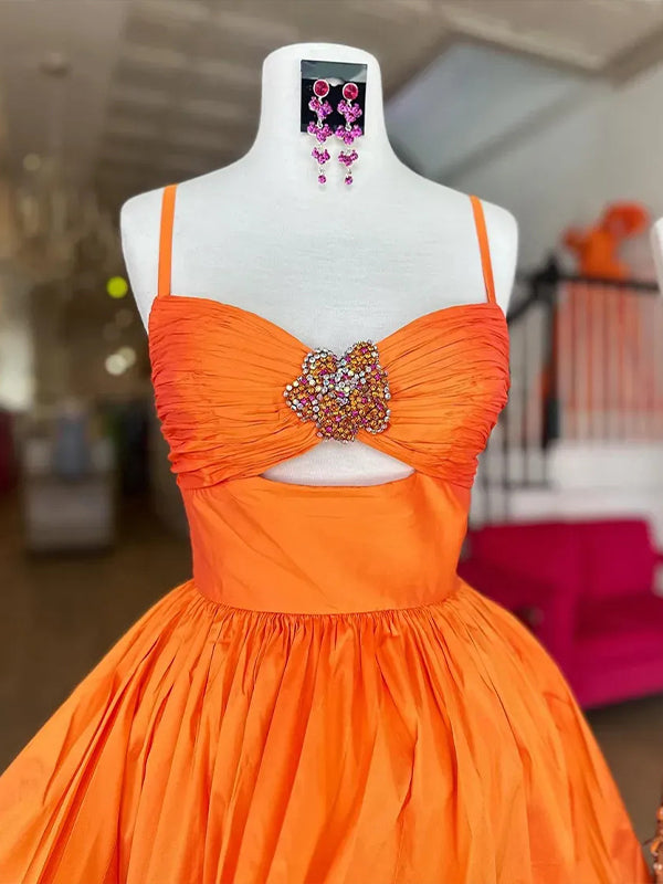 A Line Ruched Short Beaded Homecoming Dress