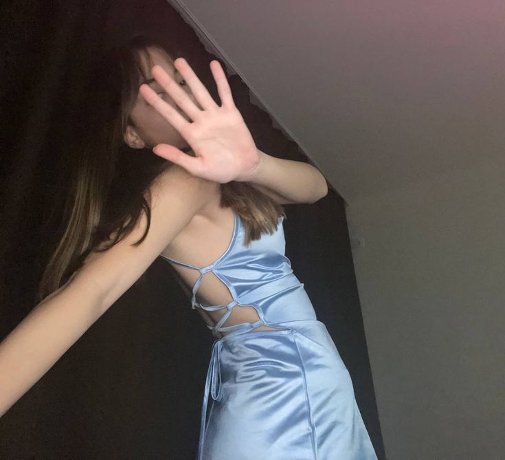Elegant Light Blue Satin Collar And Waisted 16th Birthday Homecoming Dress - View 5 | FashionDia