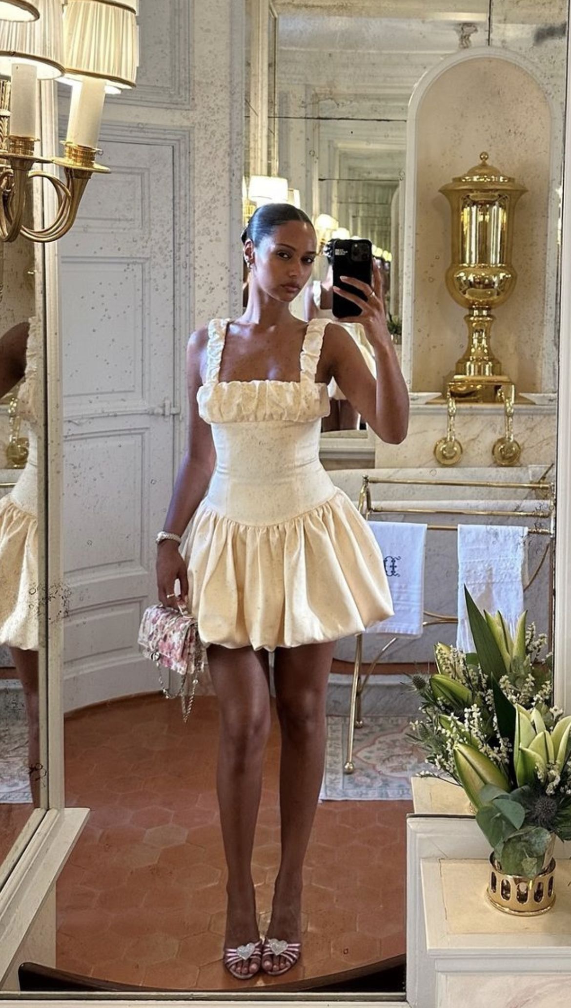 Sweet Beige Square Neck Bud Satin 17th Birthday Homecoming Dress