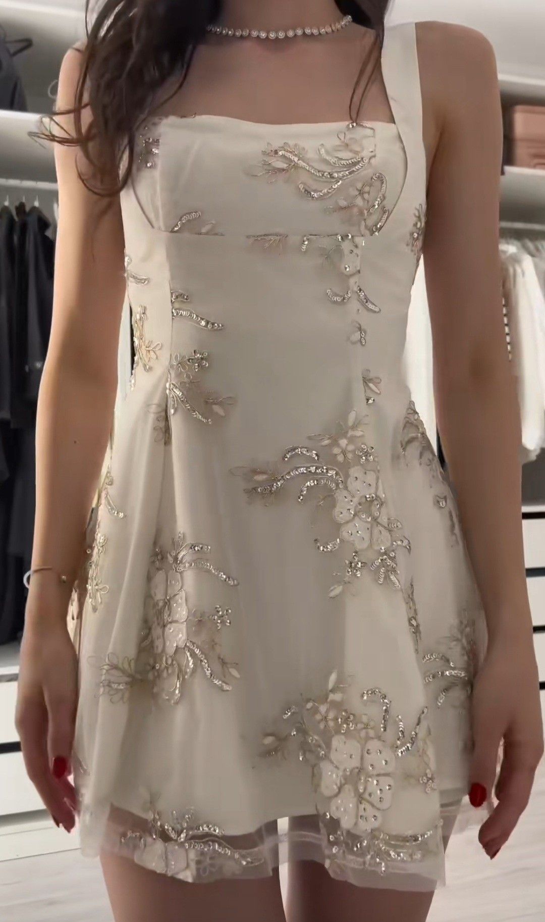 Sweet And Elegant Square Neck Sequin Embroidered Tulle A-line 16th Birthday Homecoming Dress