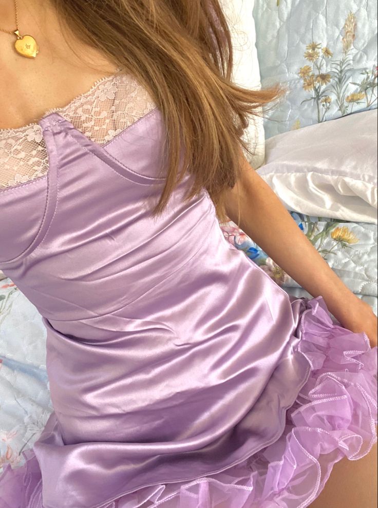 Sweet Princess Lilac Puff Sleeve Satin A-Line 17th Birthday Homecoming Dress cc4248