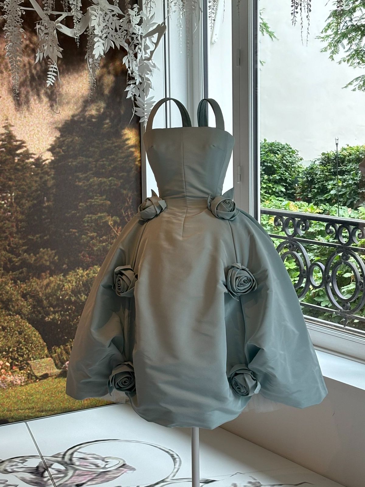 Elegant Blue Suspender Tube Top Three-dimensional Rose Fluffy Satin 16th Birthday Homecoming Dress cc4292