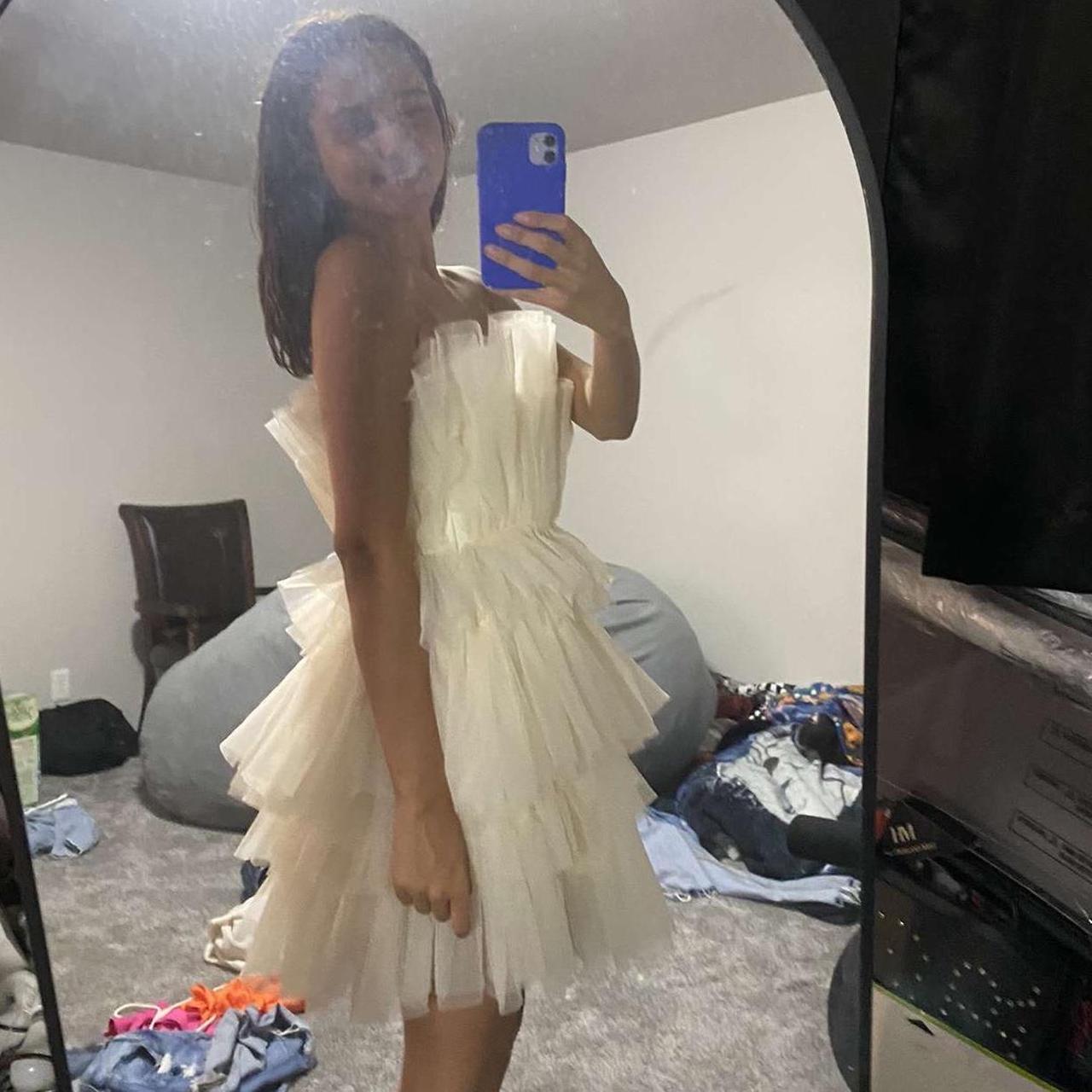 Dreamy Off-white Multi-layered Mesh Skirt With Waist 17th Birthday Homecoming Dress cc4313