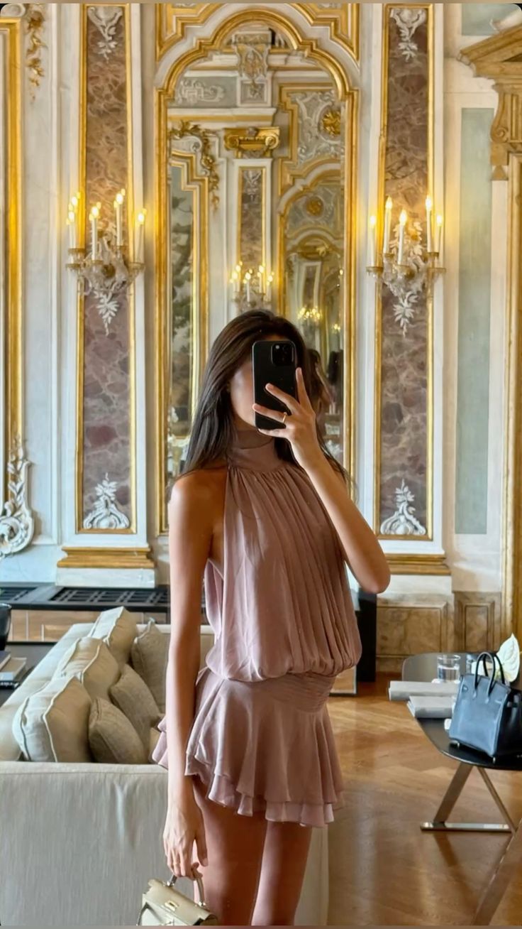 Elegant light purple high collar halter neck chiffon birthday party homecoming dress cc4341