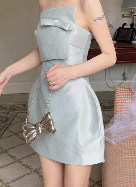 Cute Green Bandeau Waist Mini 17th Birthday Homecoming Dress
