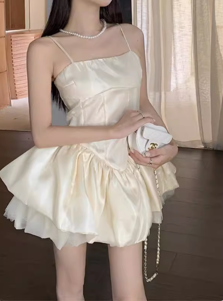 Cute Waist Strap Flower Bud Birthday Dress Homecoming Dress