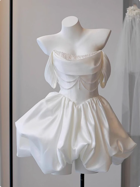 Elegant Satin One Shoulder Short Birthday Dress Homecoming Dress