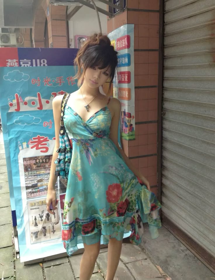 Vintage Chiffon Strapless Blue Print Homecoming Dress