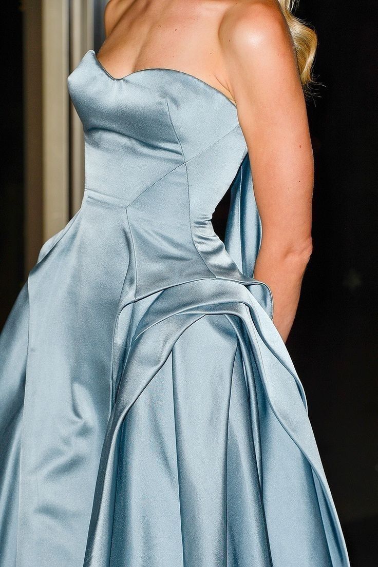 Elegant Blue Satin Strapless Irregular Birthday Dress Homecoming Dress