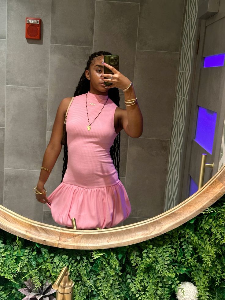 Cute Pink Sleeveless Backless Flower Bud 17th Birthday Homecoming Dress - View 4 | FashionDia