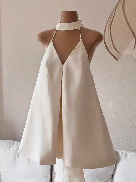 Sweet Halter Neck Sexy Backless Birthday Short Skirt Homecoming Dress