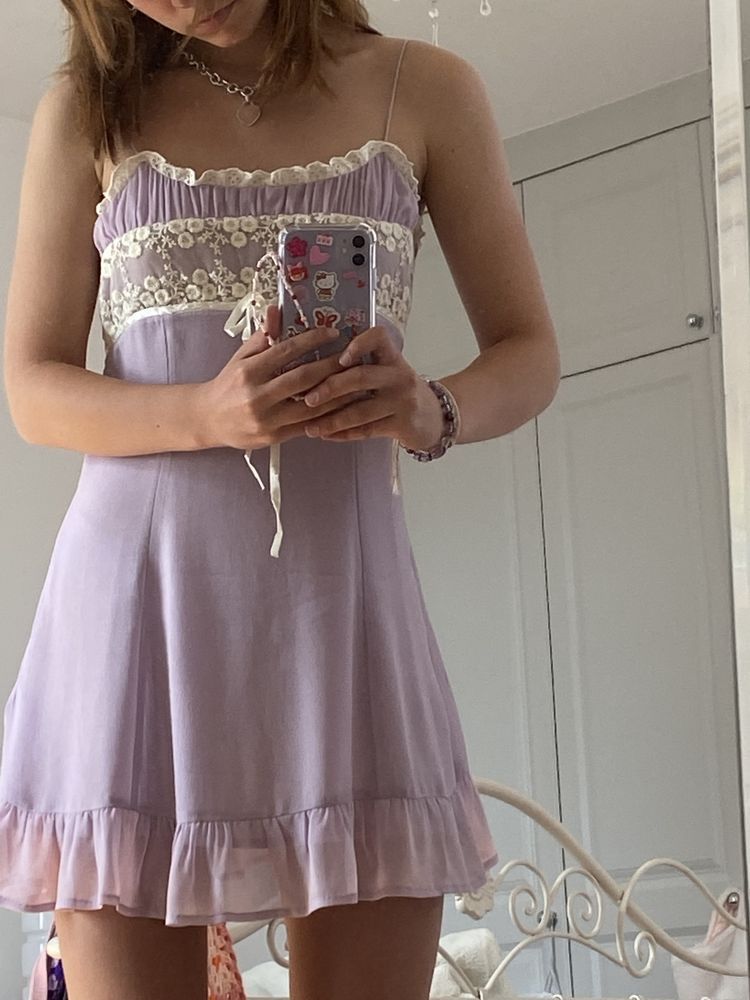 Sweet Lavender Suspender Lace Pattern 16th Birthday Homecoming Dress cc4434