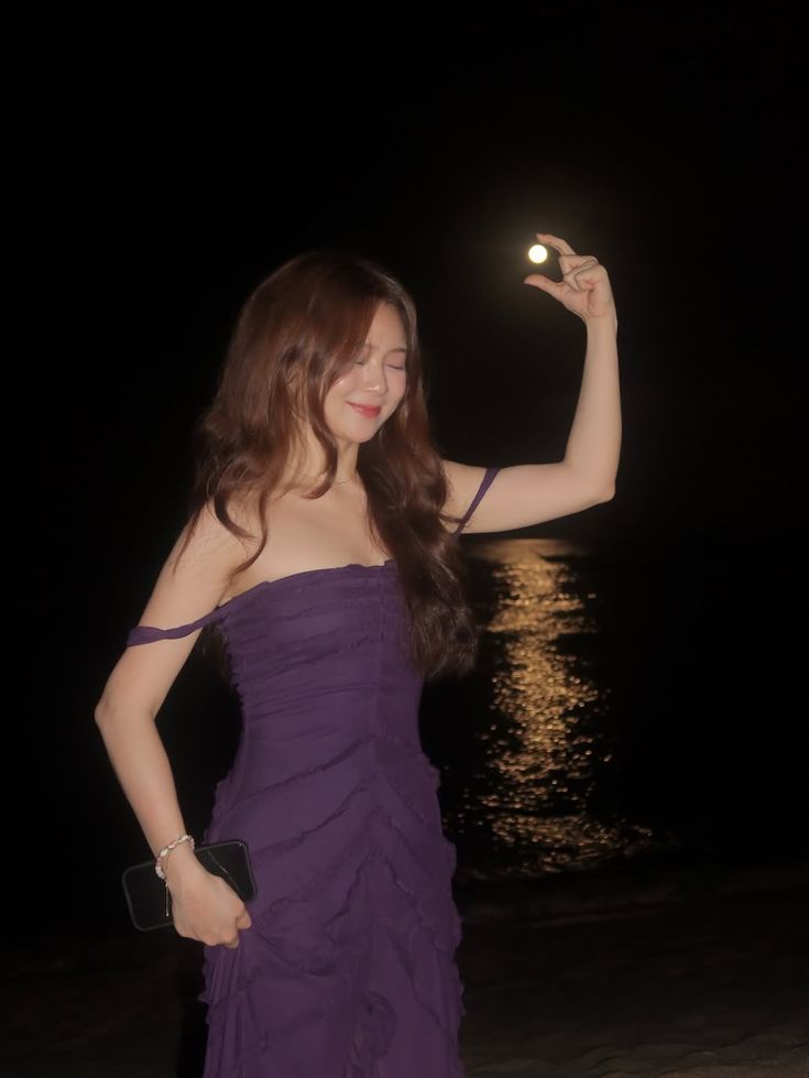 Elegant Deep Purple Slim-Fit Off-the-Shoulder High-Slit Ruched Texture Chiffon Long Prom & Evening Dress - View 5 | FashionDia
