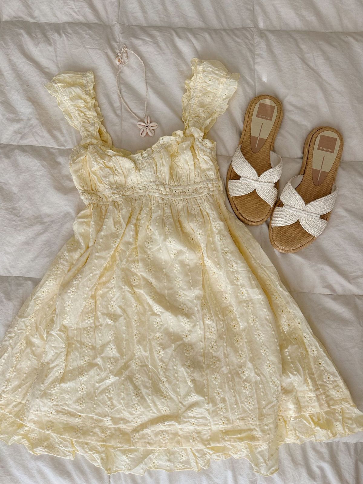 Sweet Light Yellow Square Neck Ruffle Sleeves Embroidered Waist A-line Birthday Dress Homecoming Dress
