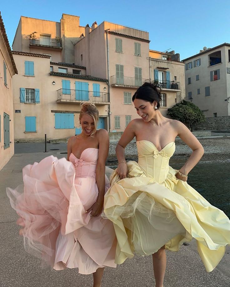 Sweet Strapless Bowknot Fishbone Satin Birthday Dress Homecoming Dress