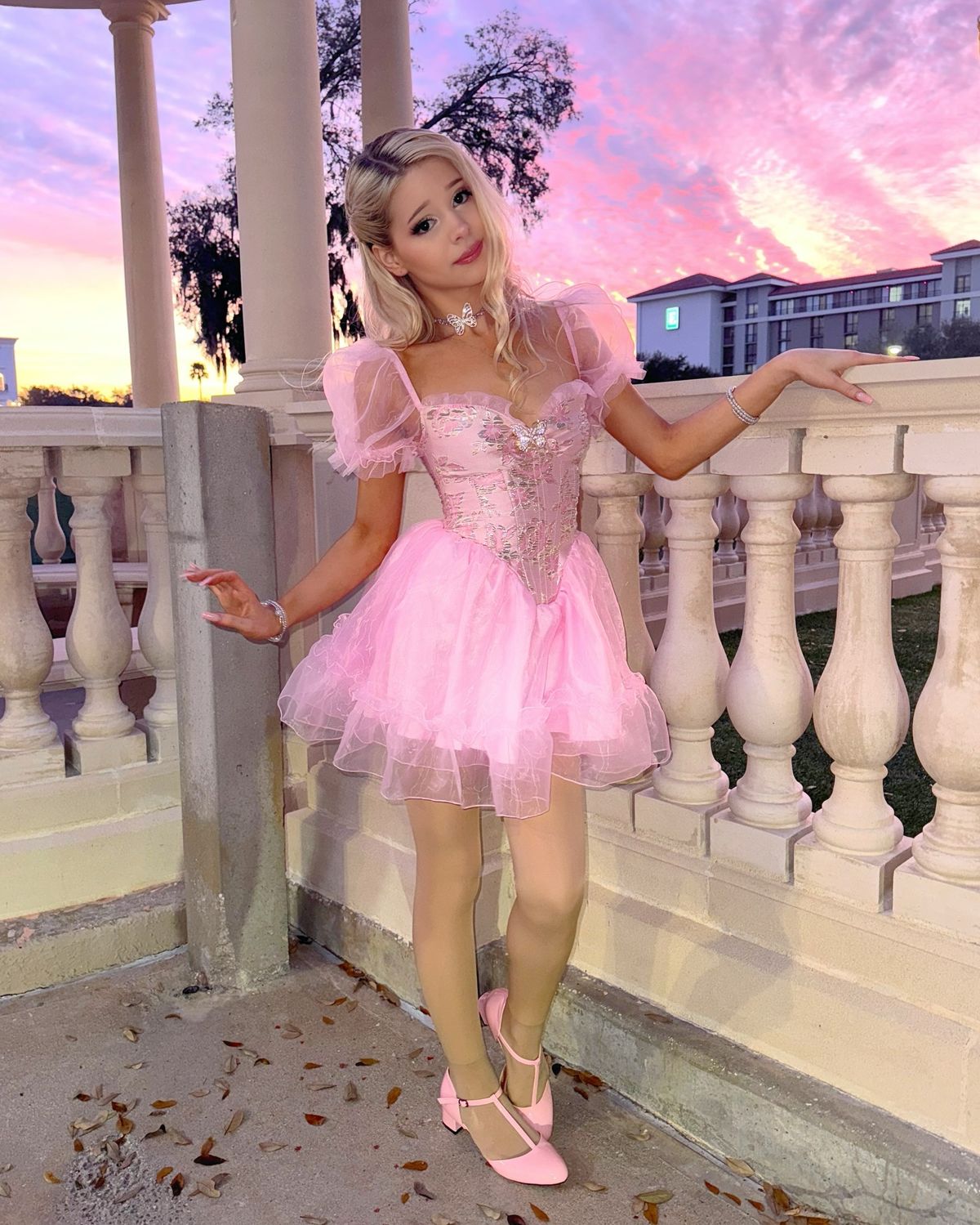 Dream Princess Pink Puff Sleeve A-Line Tulle Birthday Party Homecoming Dress