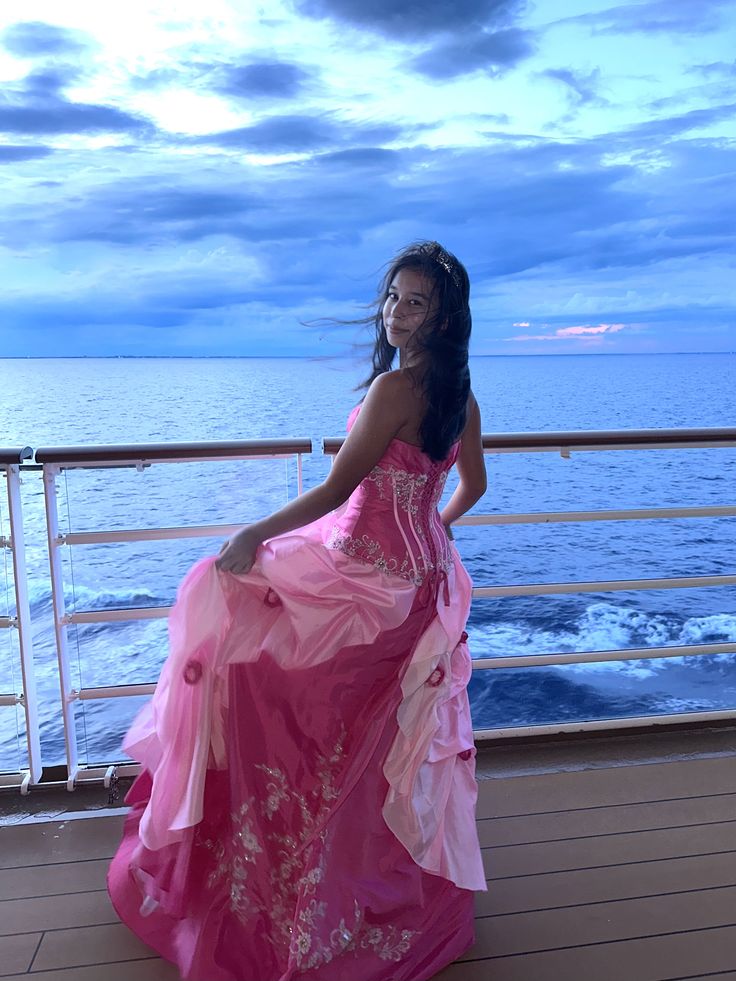Sweet Pink Strapless A-Line Embroidered Satin Long Prom & Evening Dress - View 3 | FashionDia