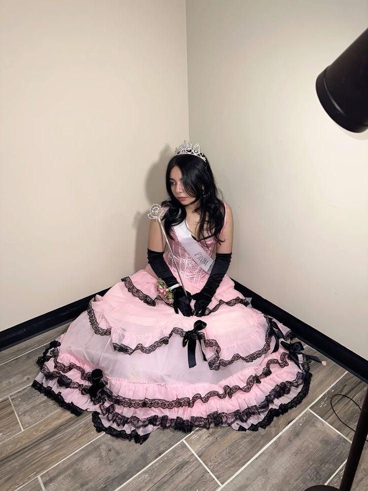 Princess Pink Spaghetti Strap Boned Bow Lace Tulle Long Prom Dress Evening Dress