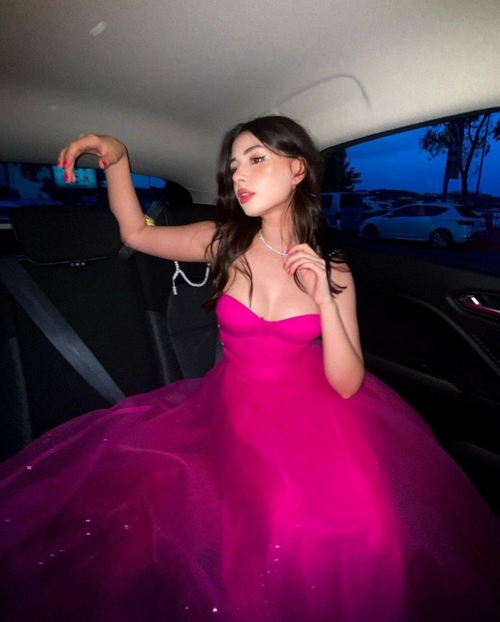 Sweet Rose Pink A-line Suspender Tulle Long Prom Dress Evening Dress 20th Birthday Dress
