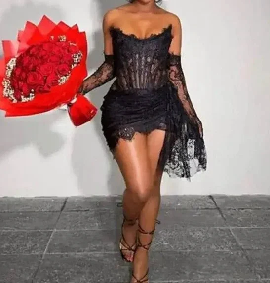 Sexy Black Homecoming Dress Black Cocktail Dress (ZD12088)