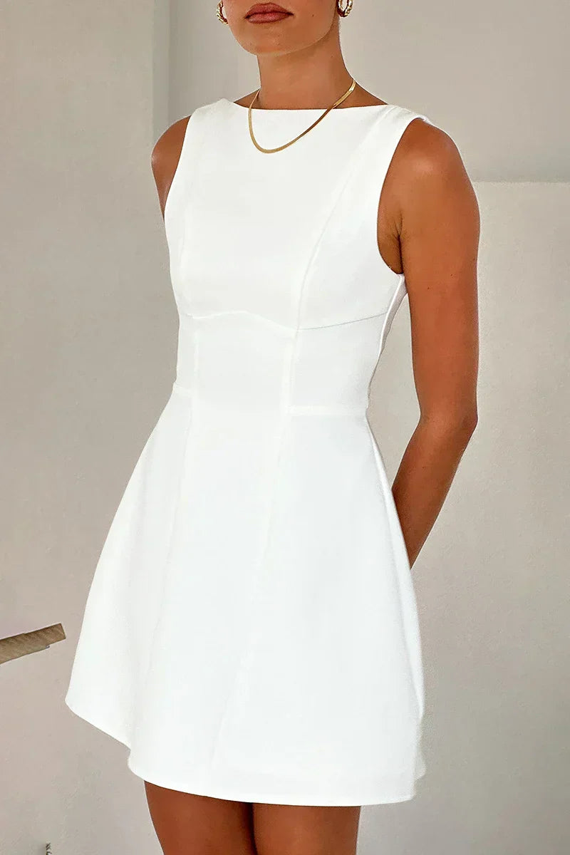 Manuela Effortless Mini Dress White Evening Wear Edit