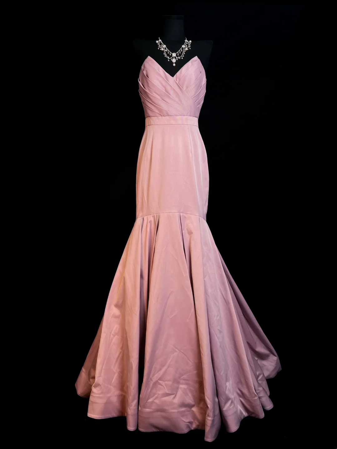 Pink Mermaid Satin Prom Dress Formal Evening Dress