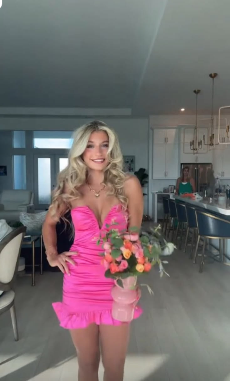 Pink Sheath Satin Homecoming Dress Ruffled Cocktail Dress