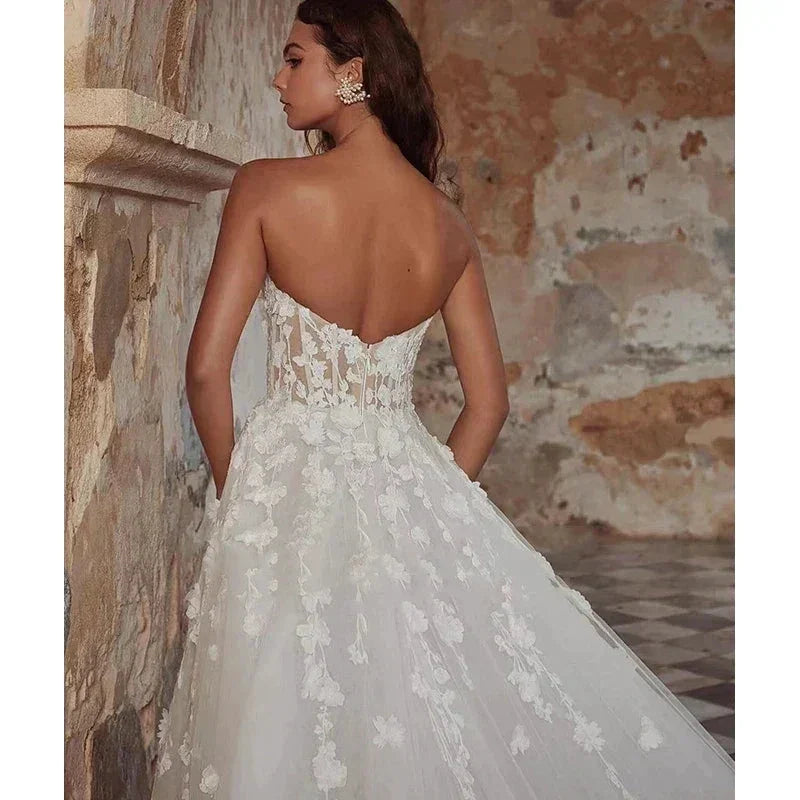 Pretty Gorgeous Off Shoulder Sleeveless Court Train Mermaid Wedding Dresses Romantic Sweetheart Princess Bridal Gown Customize (ZD14219)