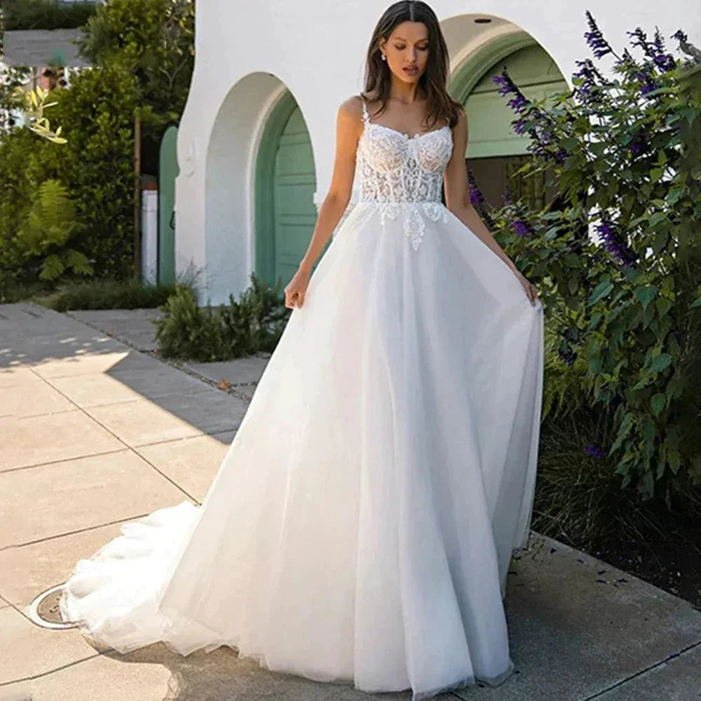 Pretty Sexy Backless Mermaid Square Neck Wedding Dresses Off Shoulder Sleeveless Boho Bridal Gowns With Train Bride Dresses 2023 (ZD14230)