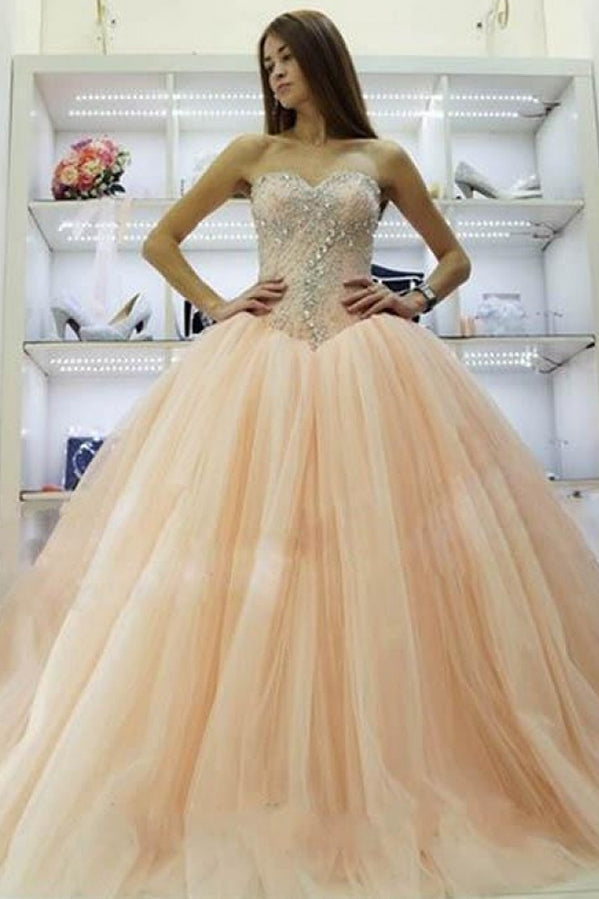 Pretty Sweetheart Princess Ball Gowns Crystals Beading  Wedding Dresses