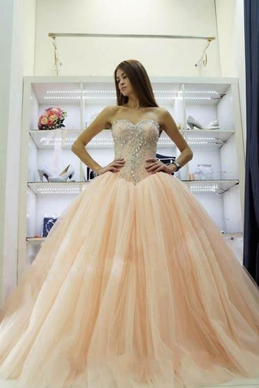 Pretty Sweetheart Princess Ball Gowns Crystals Beading  Wedding Dresses