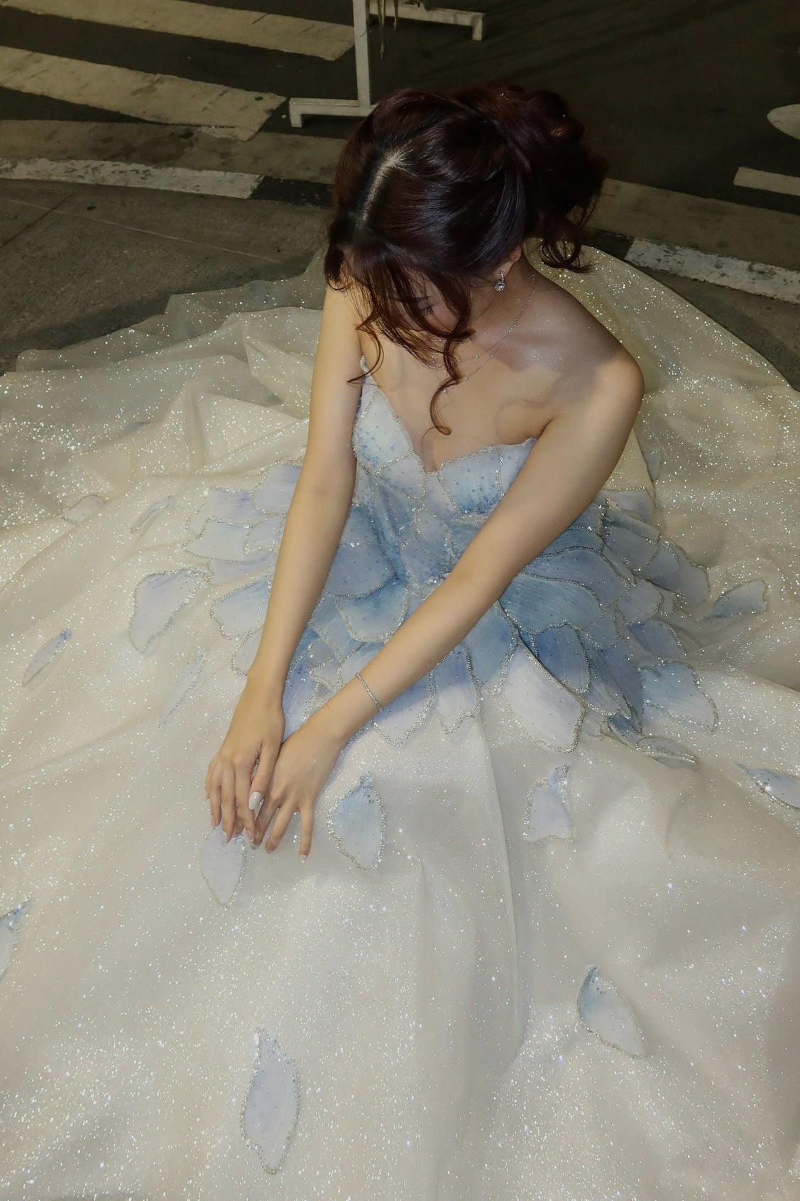 Luxurious A Line Sweetheart Light Blue Long Prom Dress with Beading