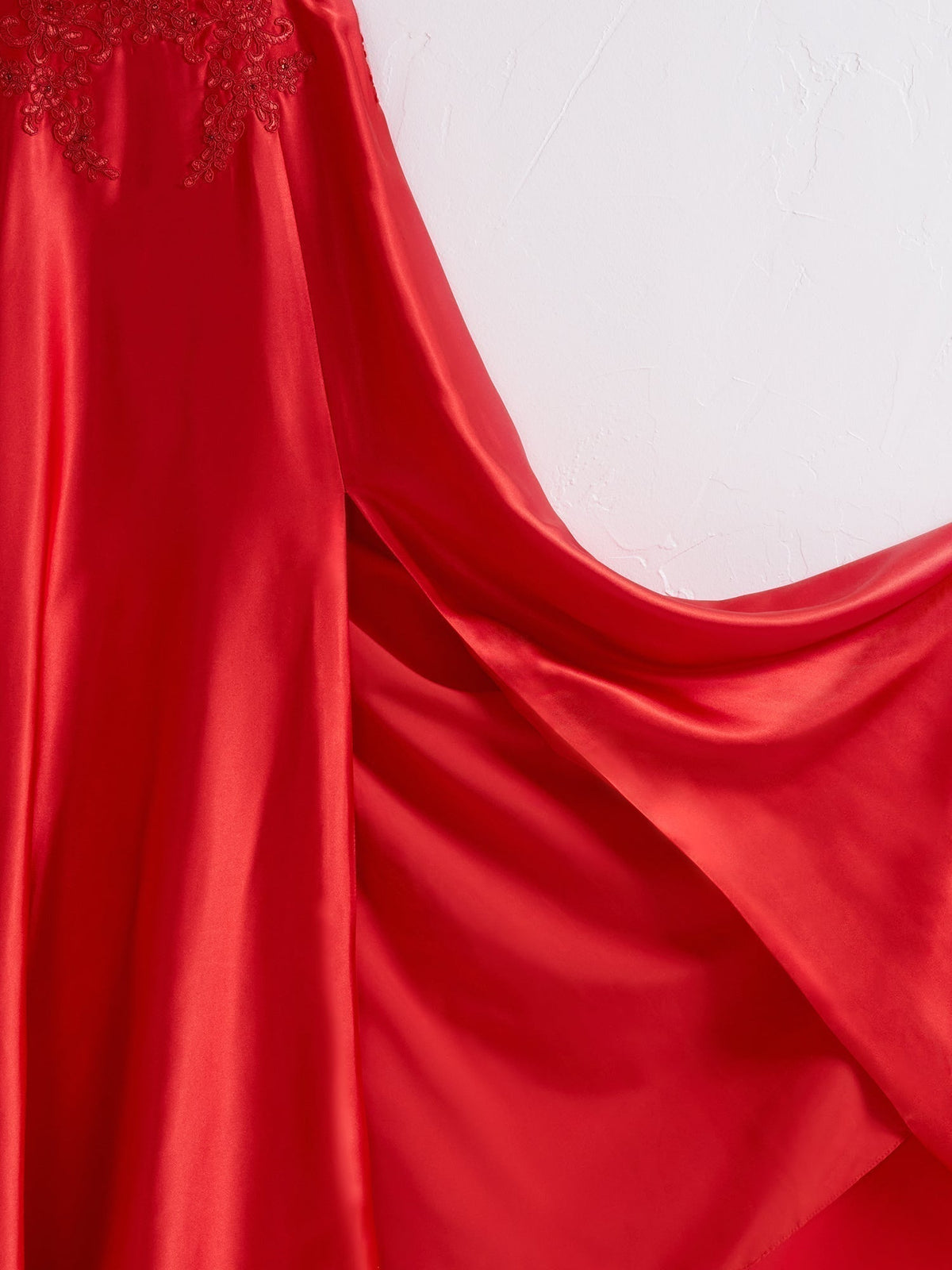 A-line Spaghetti Straps Corset Back Prom Dress With Split - View 5 | VelvetHem