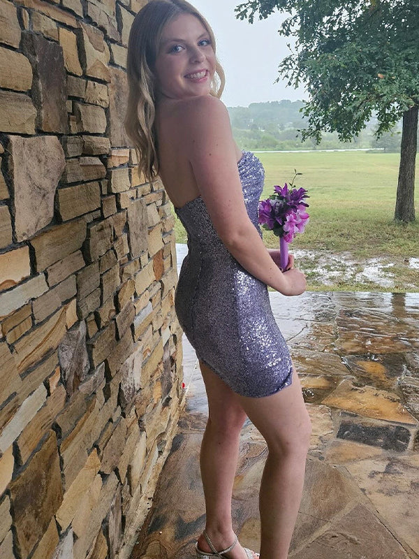 Strapless Sequin Bodycon Short Homecoming Dress