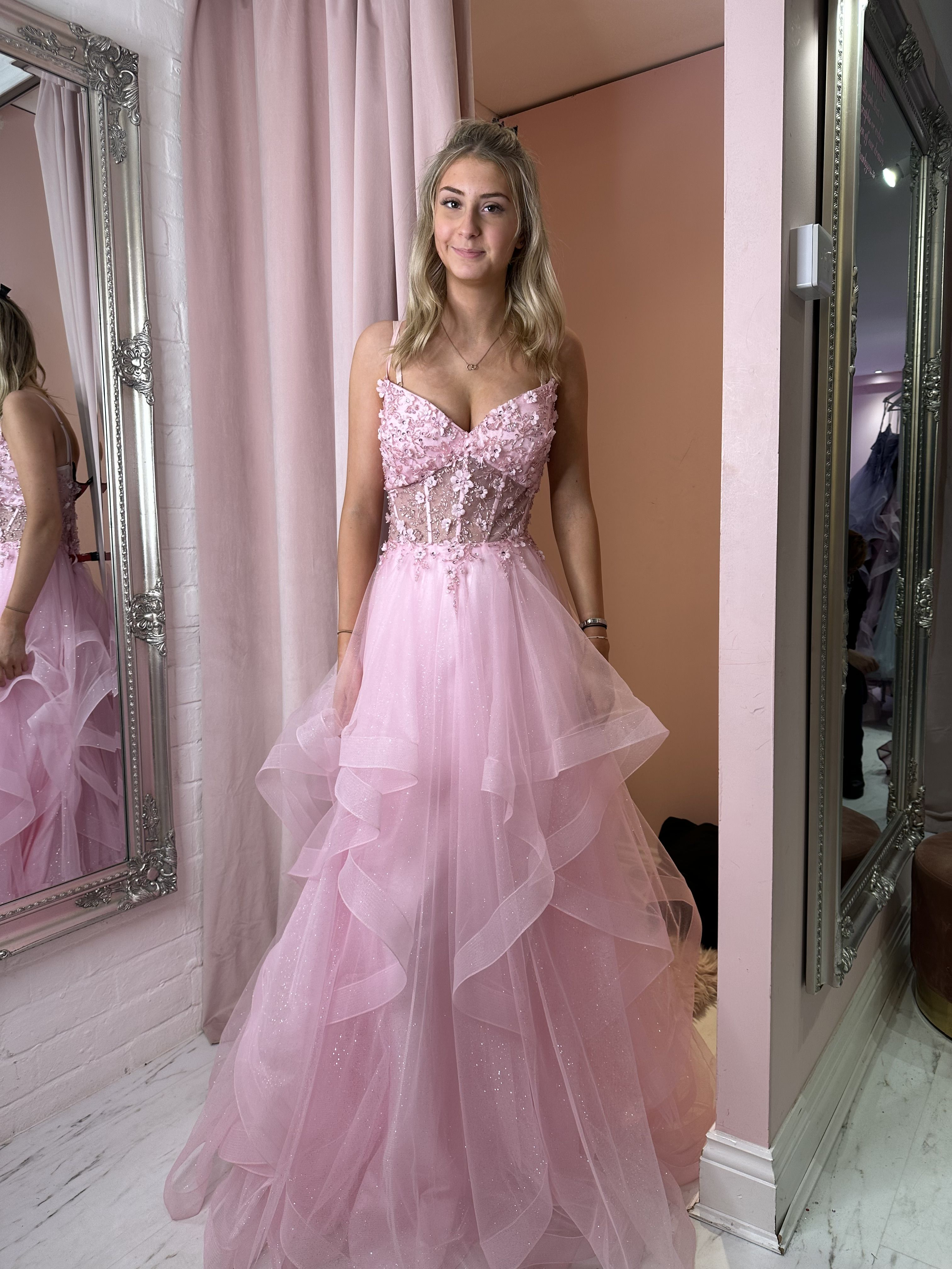 A-Line Pink Prom Dresses Princess Dress Formal Floor Length