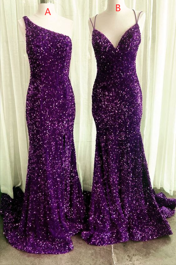 Purple Sparkly Prom Dresses Long Party Dress Formal Dress