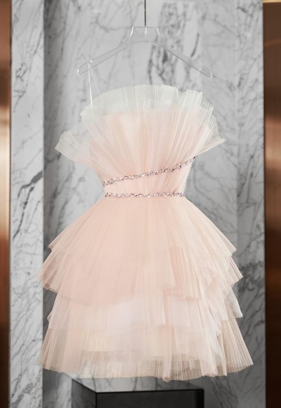 Blush Pink Cocktail Dresses Short Prom Dresses