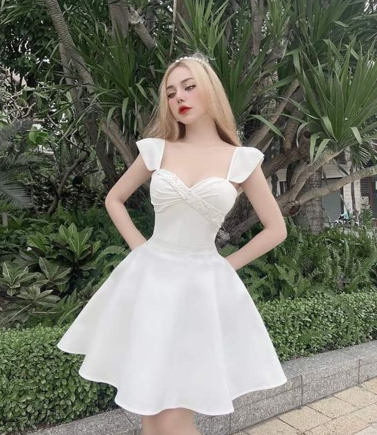 White cocktail dress party dress Homecoming Dress - FashionDia