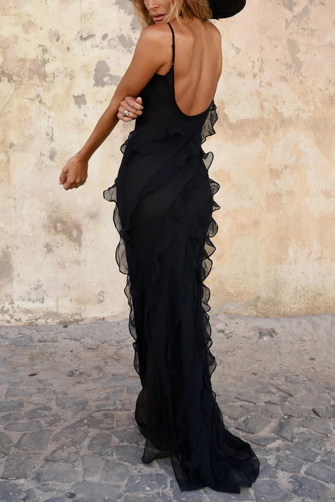 Black Long Party Dress, Mermaid Prom Dress - View 4 | FashionDia