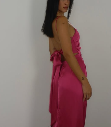 Hot Pink Sexy Sheath Long Prom Dress Backless Evening Gown Y7894 - View 4 | VelvetHem