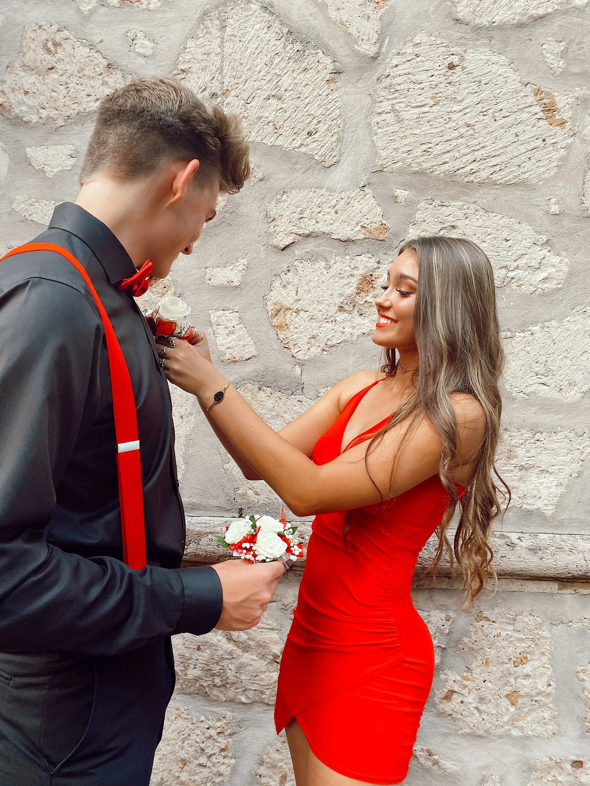Red V Neck Sleeveless Homecoming Dress Party Dress (ZD11964)