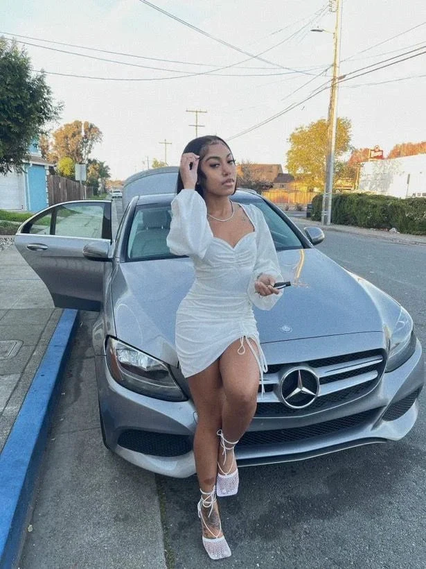 Retro White Homecoming Dress with Long Sleeves (ZD11996)