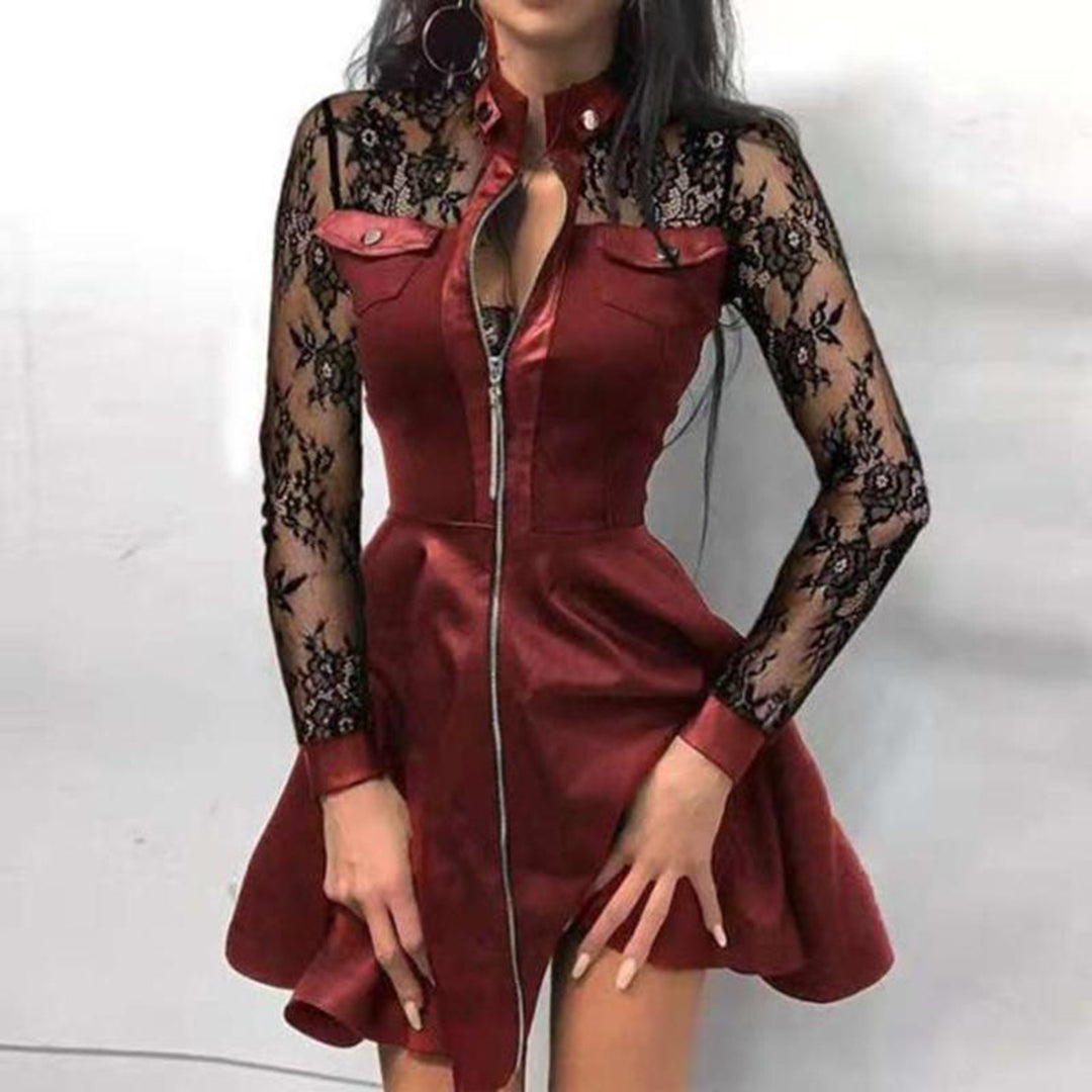 Nolwenn Fashionable Dress with Zipper for Women Bold Statement Look