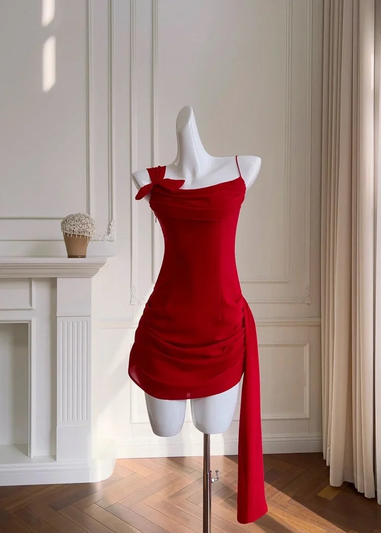 Red Sheath Birthday Dress Mini Homecoming Dress