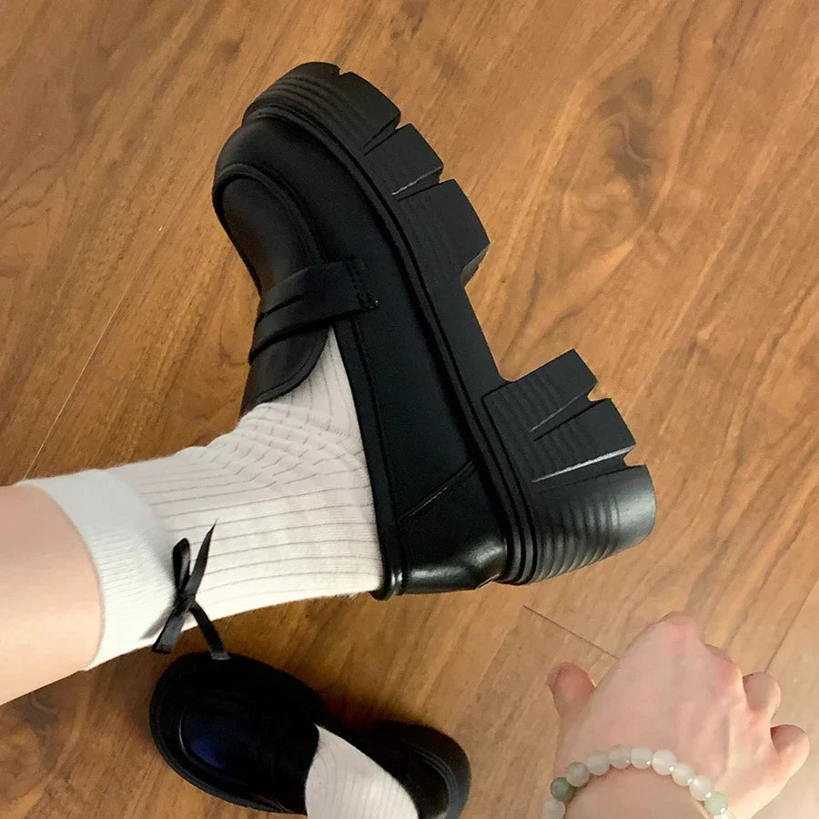 British Style Fur Platform Preppy All-Match Dress Creepers Autumn Oxfords Loafers - View 2 | VelvetHem
