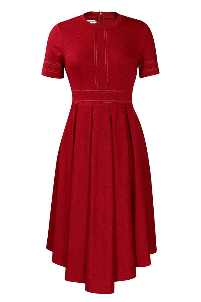 Chic Royal Blue A-Line Knee Length Dress - Fashionpara